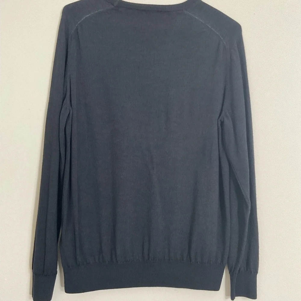 Jack Victor Black Virgin Wool Long Sleeve Crewneck Sweater Men’s Size XL/TG